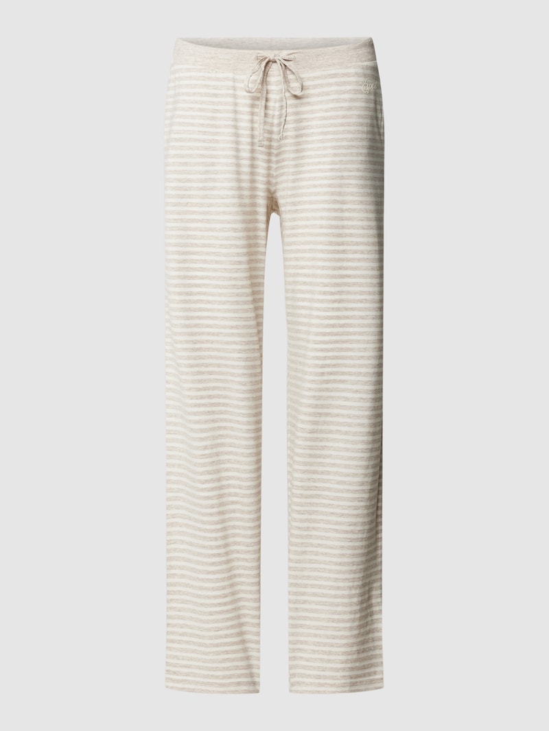 Pyjama-Hose mit Allover-Muster in beige