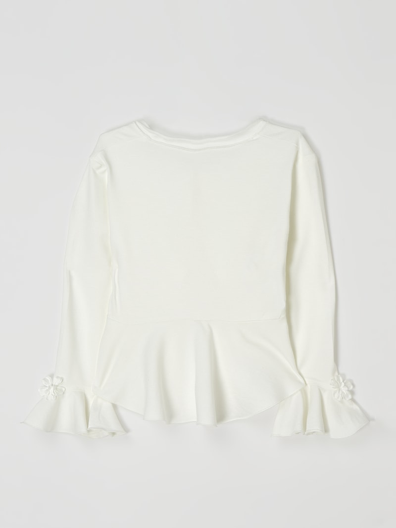 Bolero mit Blüten-Applikationen in ecru