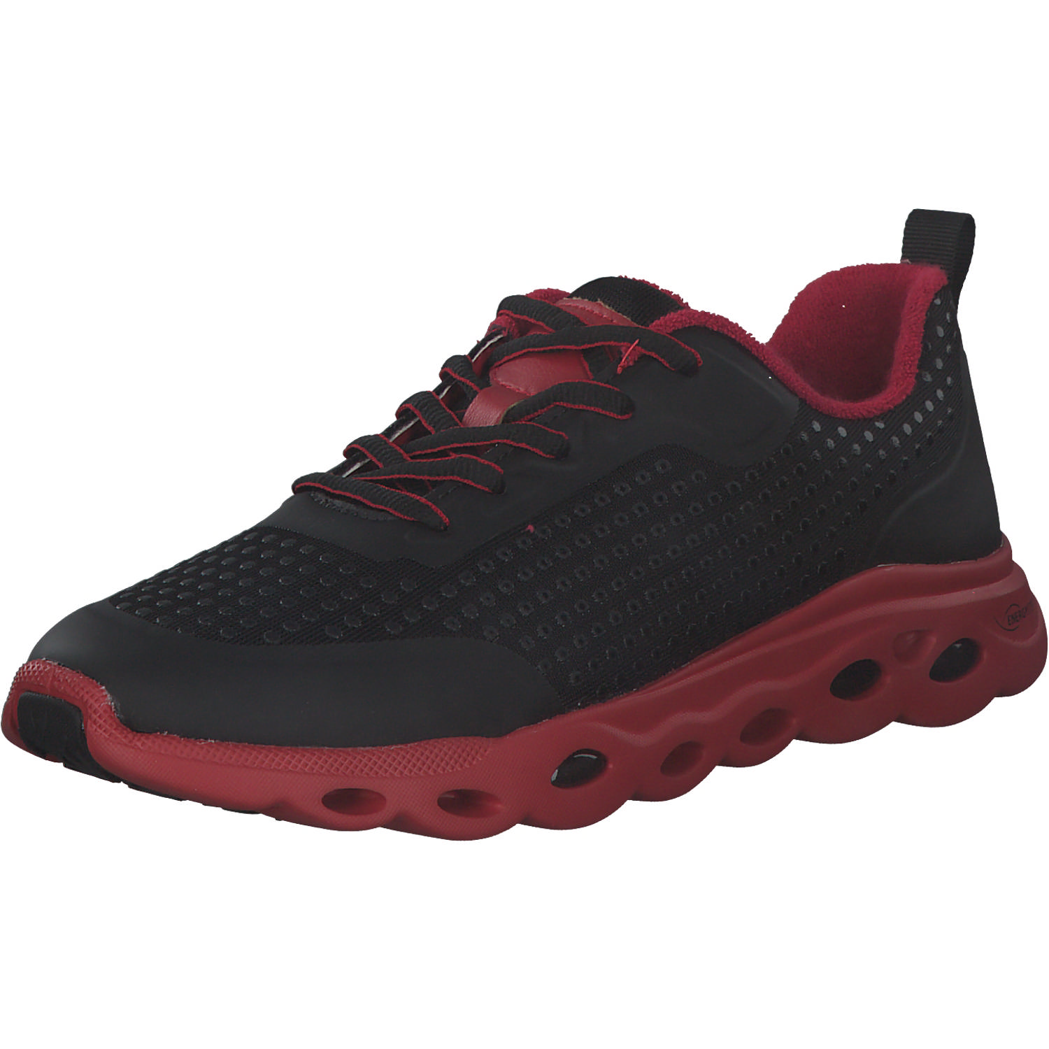 Ara Malibu 12110, Sneakers Low, Damen, SCHWARZ/ROT