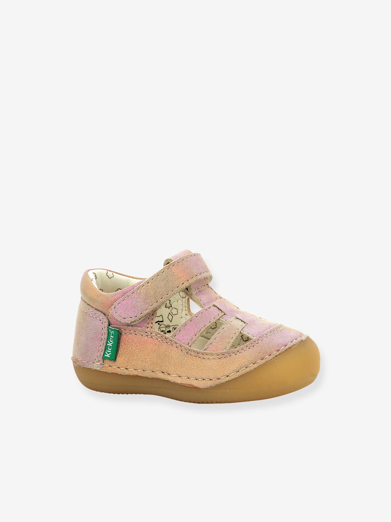 Sandales cuir bébé Sushy Originel Softers KICKERS® blanc