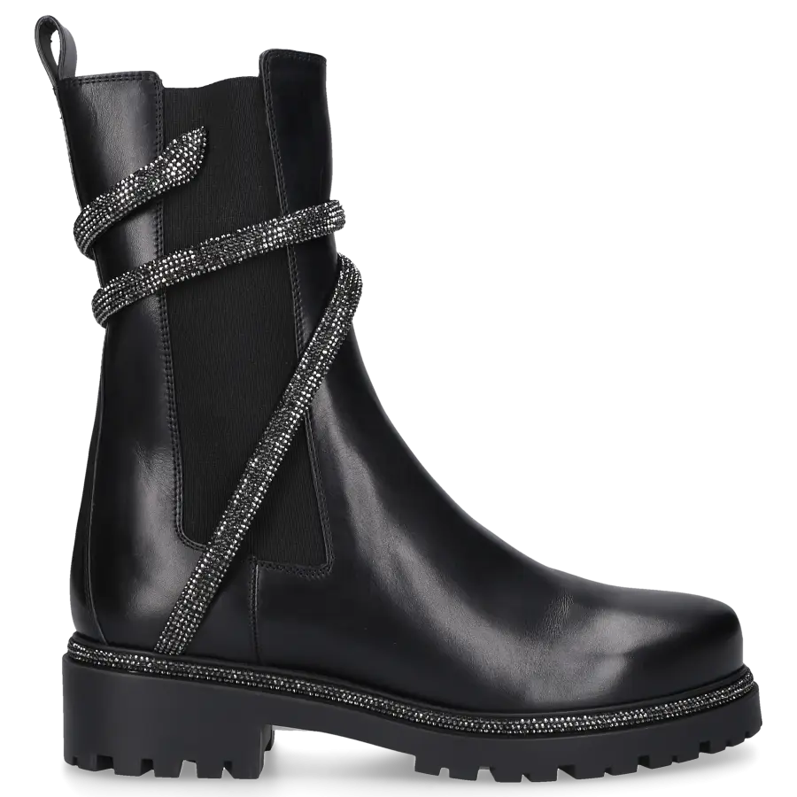 Rene Caovilla - Chelsea Boots CLEO COMBAT Kalbsleder - schwarz