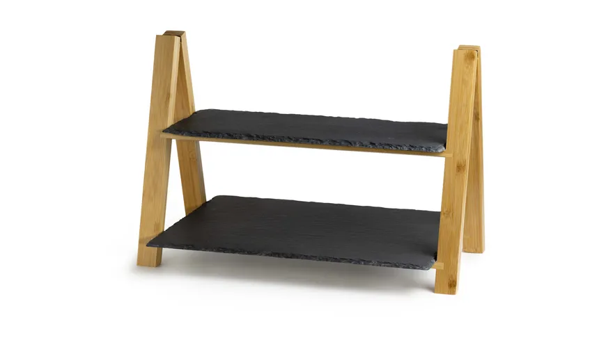 Moritz & Moritz Etagere mit 2 Schieferplatten Holz, Schiefer