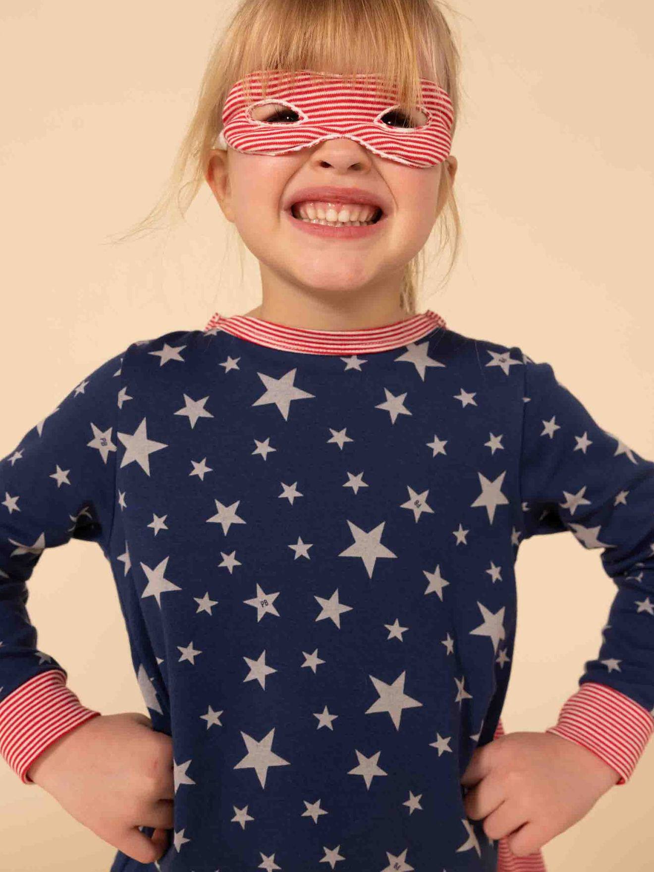 Pyjama déguisement phosphorescent en coton PETIT BATEAU bleu imprimé