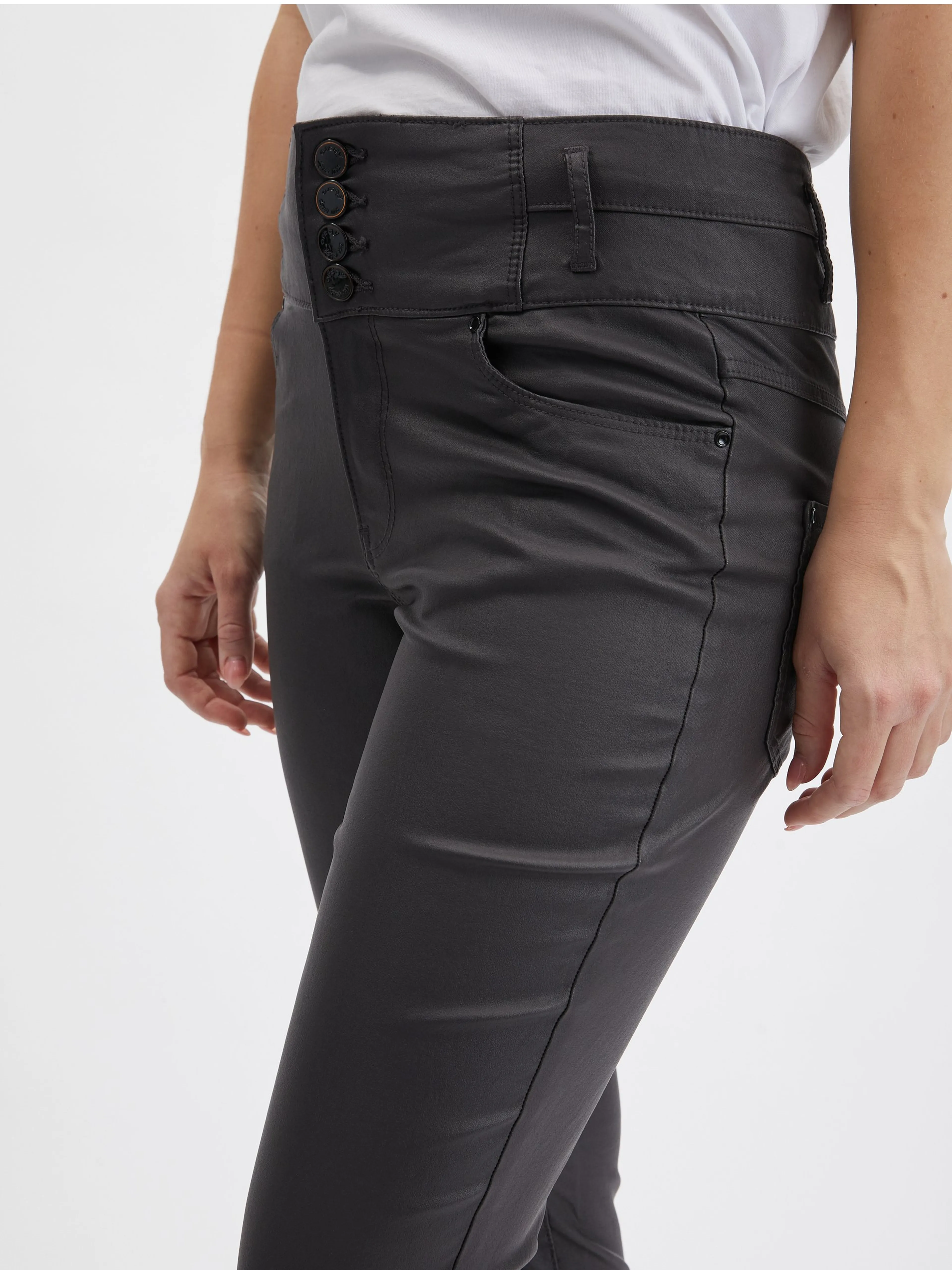Dunkelgraue Damen-Skinny-Fit-Hose ORSAY