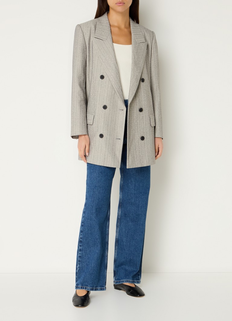 MUNTHE Saimai double-breasted blazer with rhinestones