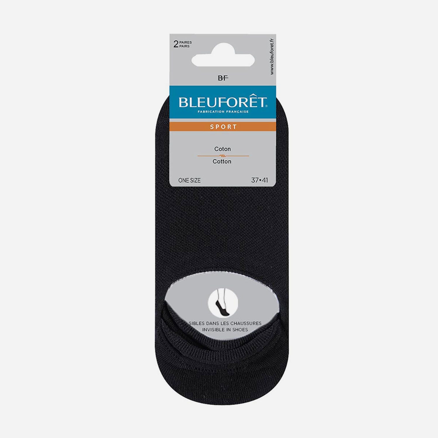 Socquettes invisibles BLEUFORET noires 37-41