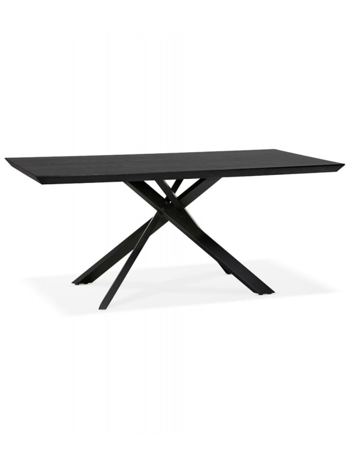KADIMA DESIGN Esstisch Schwarz Holz Metall 200x100 cm | Industrie Stil in Schwarz günstig kaufen onesize