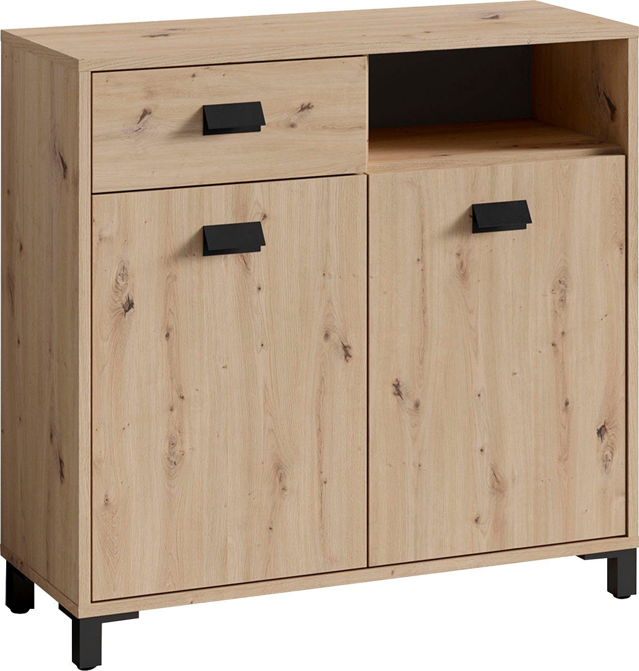 byLIVING Badkommode Wellness, Breite 80,5 cm, in Eichen-Optik, mit viel Stauraum