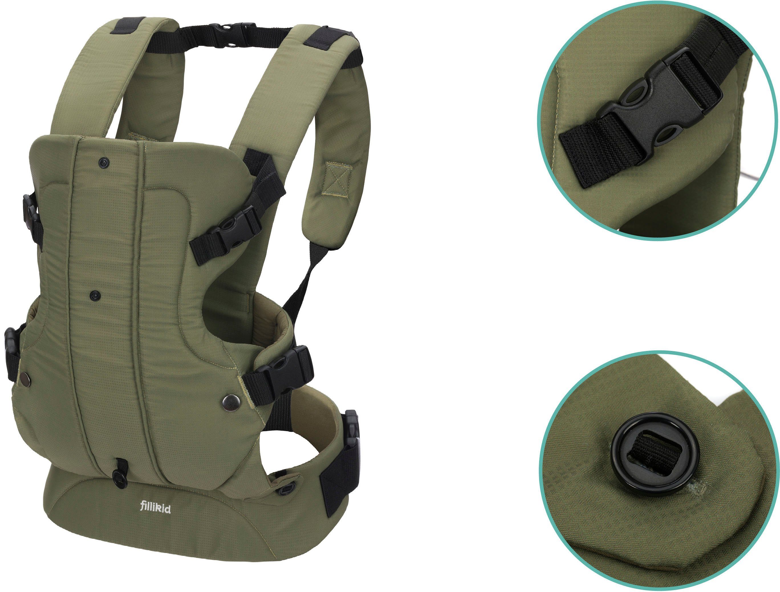 Fillikid Bauchtrage Sport, olive