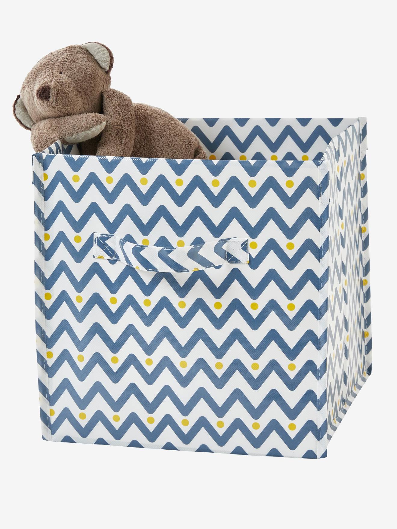 Lot de 2 bacs de rangement jaune + bleu