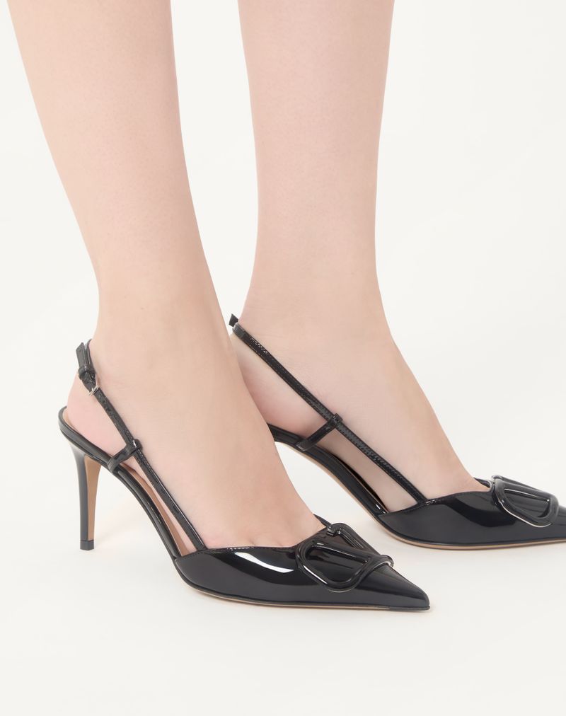 VLogo Signature Patent Slingback Pump 80mm