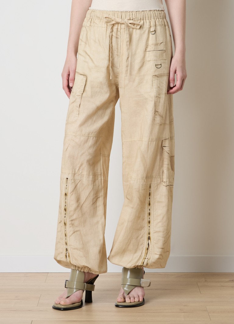 Pantaloni cargo a vita media e affusolati di Acne Studios in misto lino.