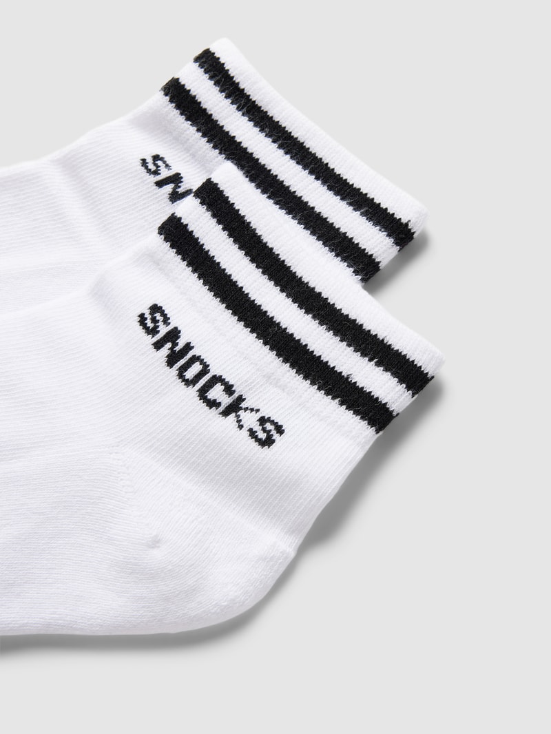 Socken mit Kontraststreifen Modell 'Retro' in weiß