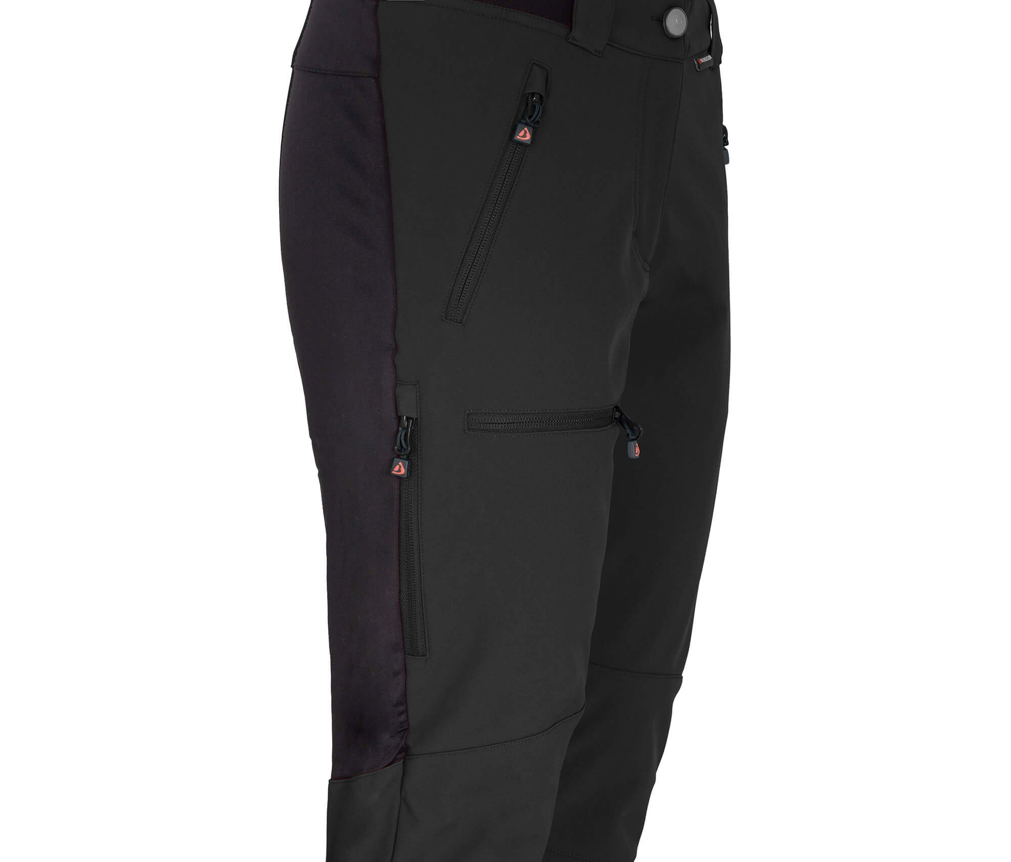 Bergson Outdoorhose BRYNE Damen Winter Softshellhose, mit warmem Innenfleece und voll elastischem Gesäßeinsatz, Normalgrößen, schwarz