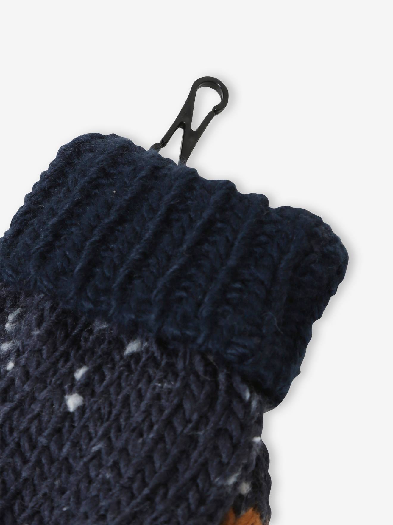 Ensemble garçon bonnet + snood + mitaines marine
