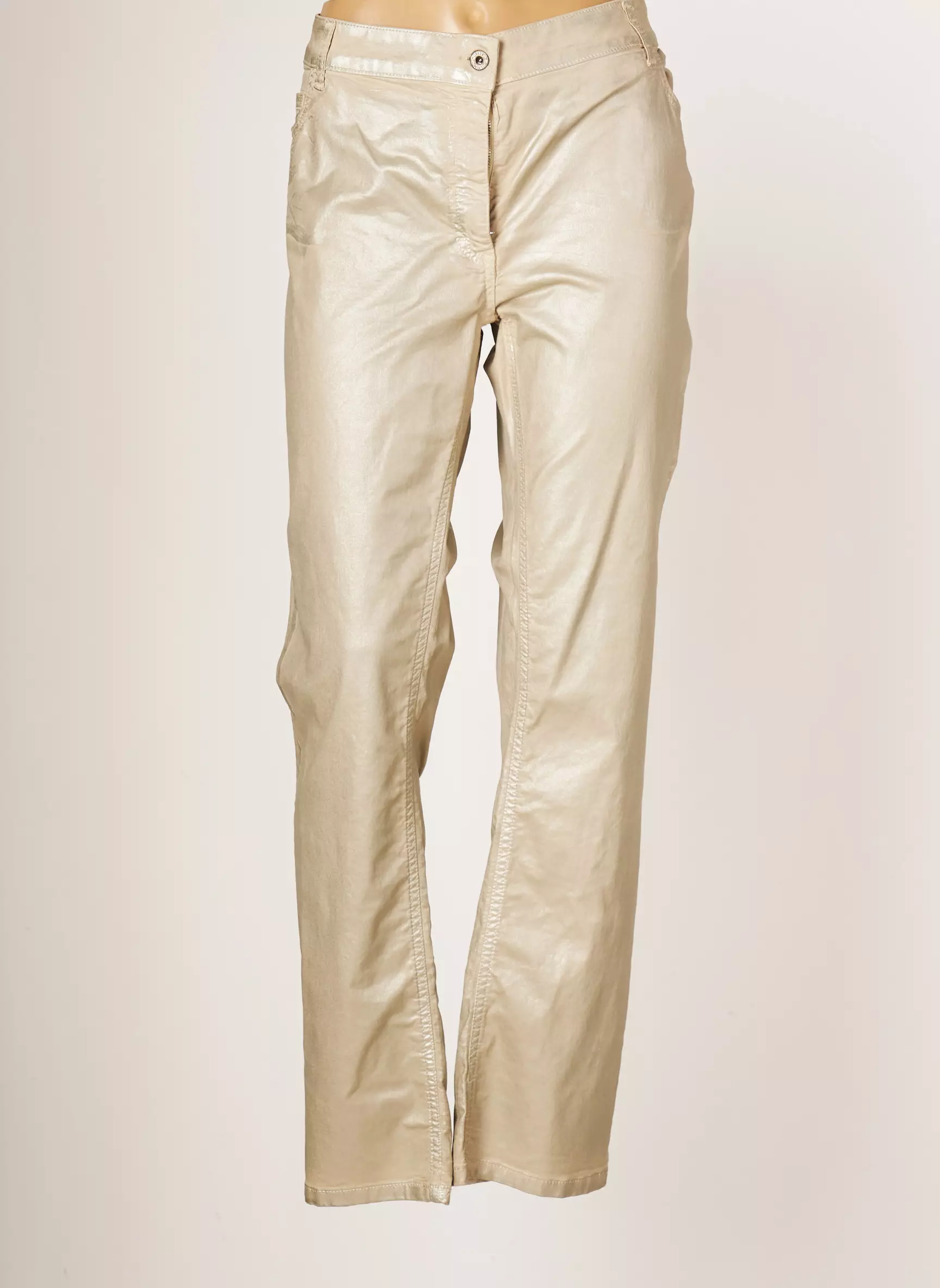 Lauren Vidal Pantalons Slim Femme couleur beige