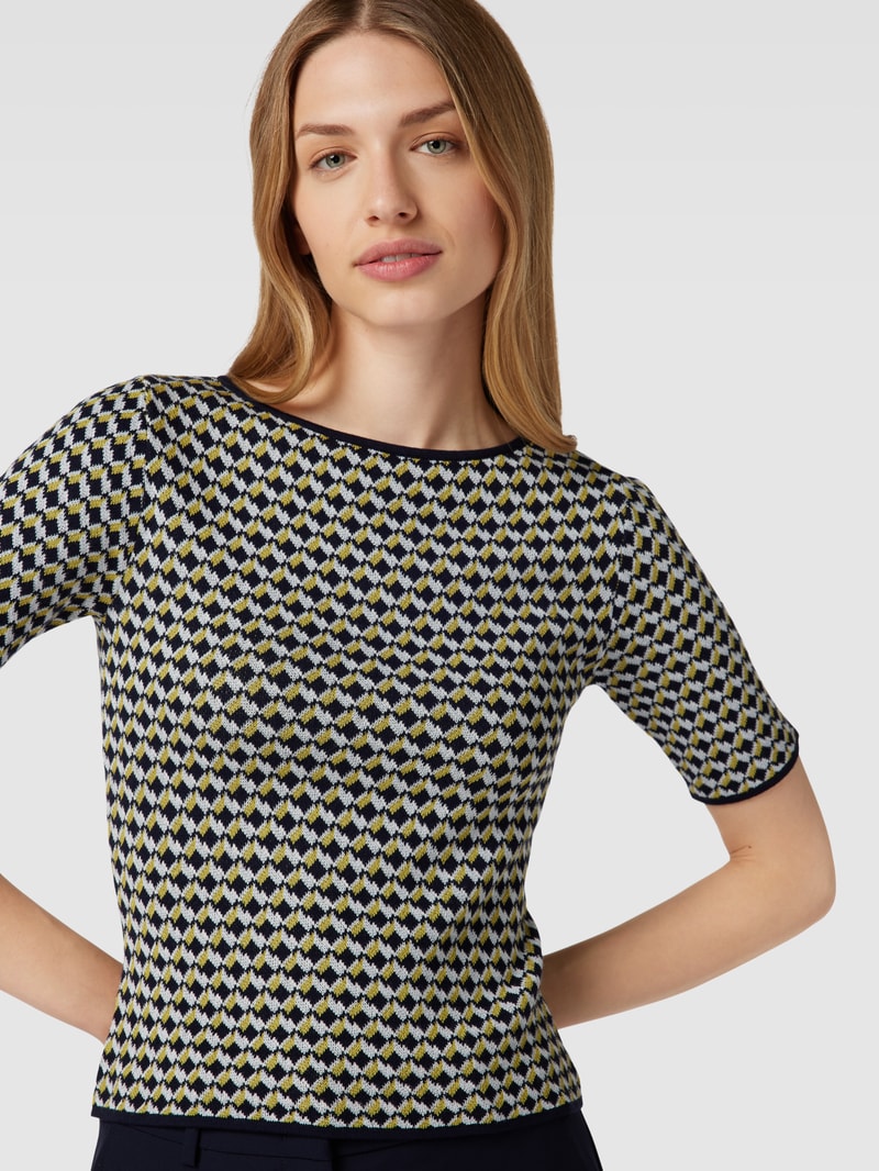 Strickshirt mit 1/2-Arm in schwarz