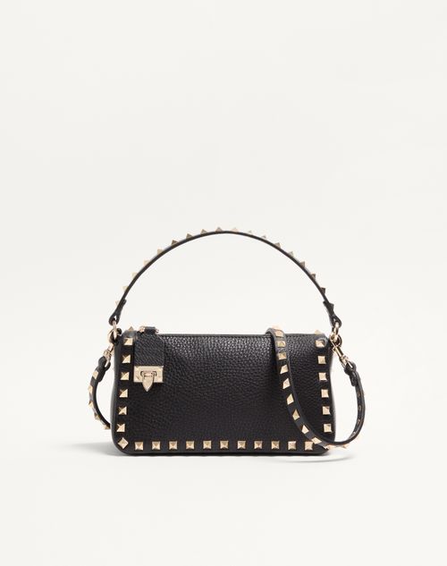 Rockstud lille skuldertaske i kornet kalveskind