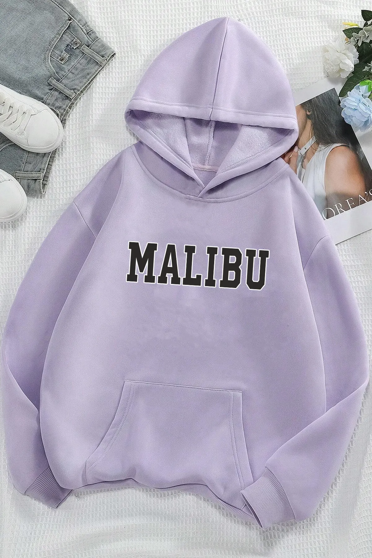 uyguntarz  Unisex-Sweatshirt mit Malibu-Aufdruck in Übergröße