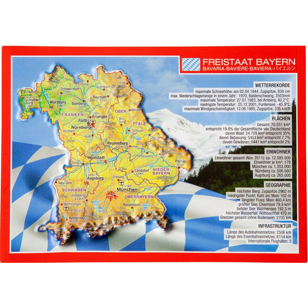 RELIEFPOSTKARTE BAYERN
