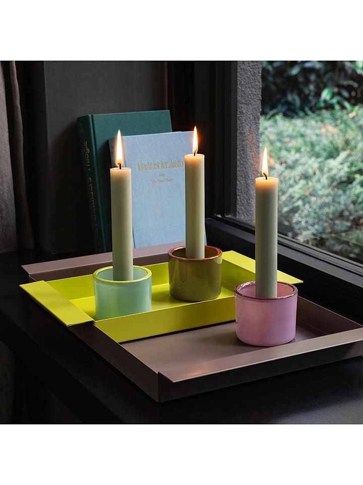 Remember 3er-Set: Teelichthalter in Hellblau/ Grün/ Rosa - Ø 7,5 cm günstig kaufen onesize