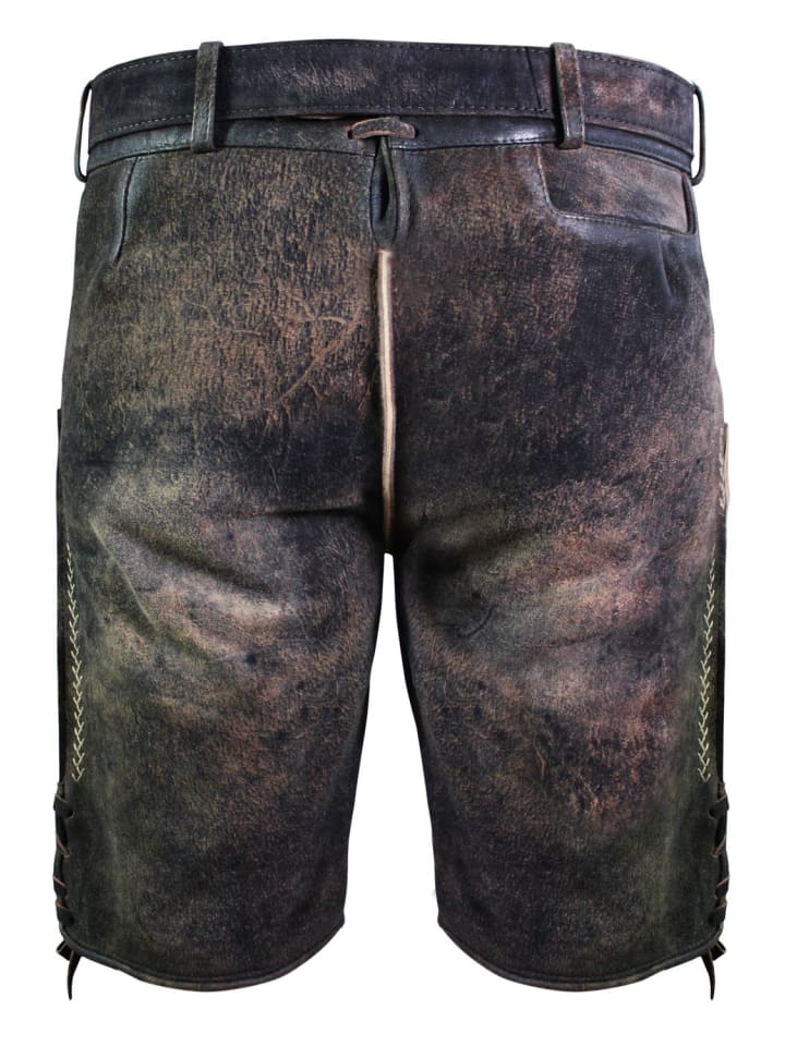 Edelnice Kurze Wildbock Lederhose Alex in dunkelbraun günstig kaufen