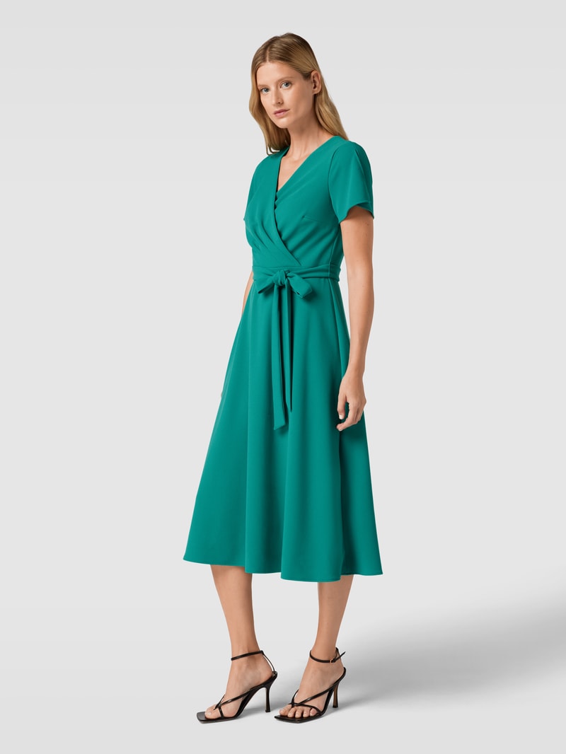Cocktailkleid in Wickel-Optik in smaragdgrün