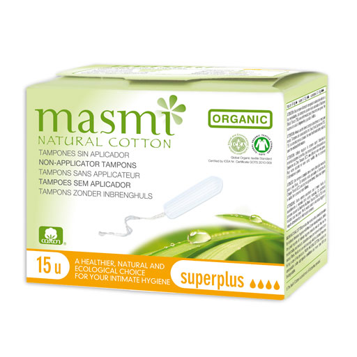BIO TAMPONS Super Plus 100% Bio-Baumwolle MASMI  15 St  Tampon