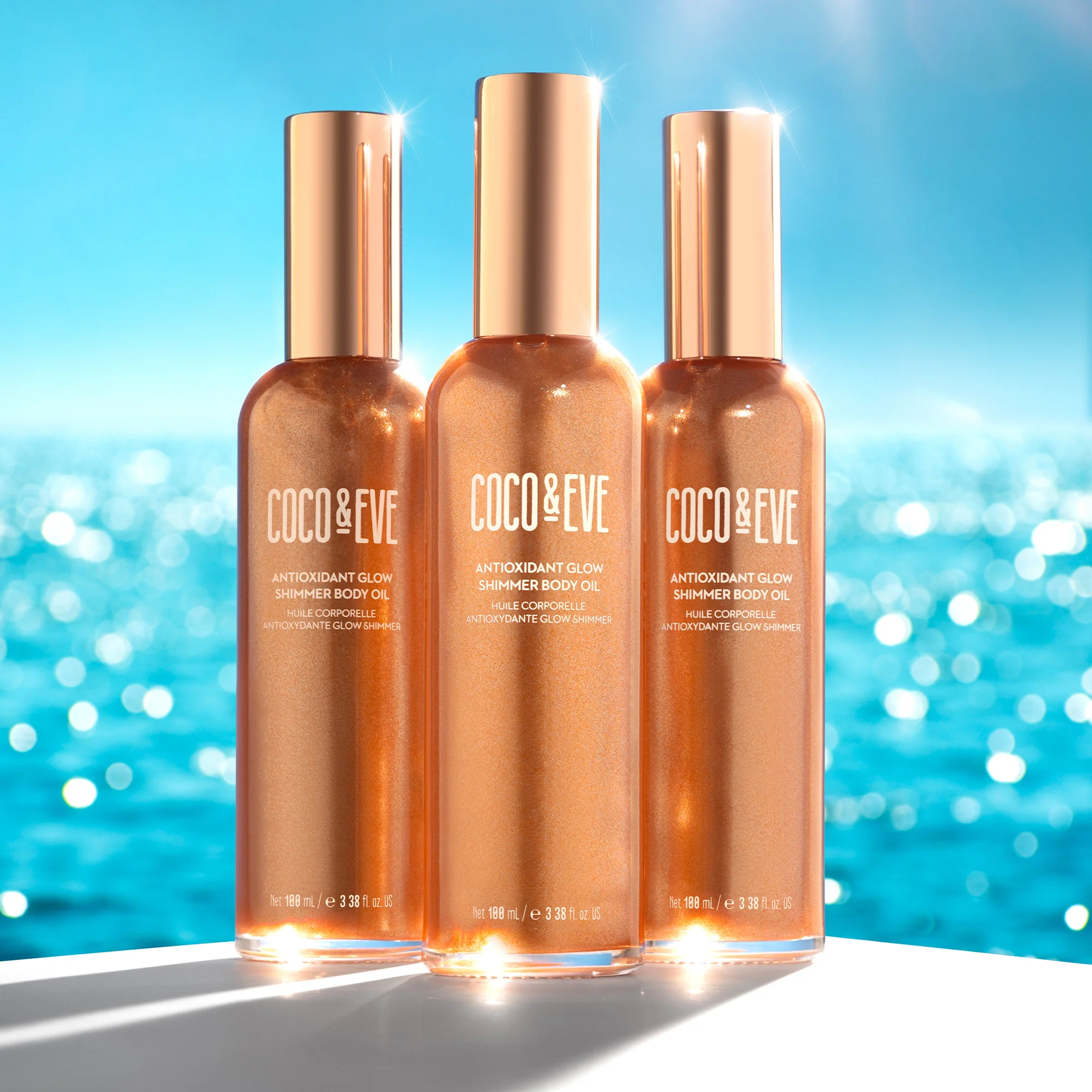 Olje za telo Sunny Honey Antioxidant Glow Shimmer - osvetljevalno olje za telo, olje za telo brez zaščite pred soncem