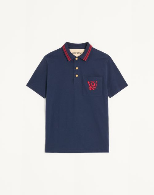 Polo shirt van katoenen piqué met VG-borduurwerk