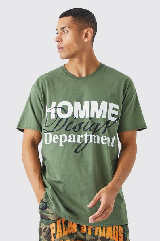 Oversize T-Shirt mit Homme Design Print