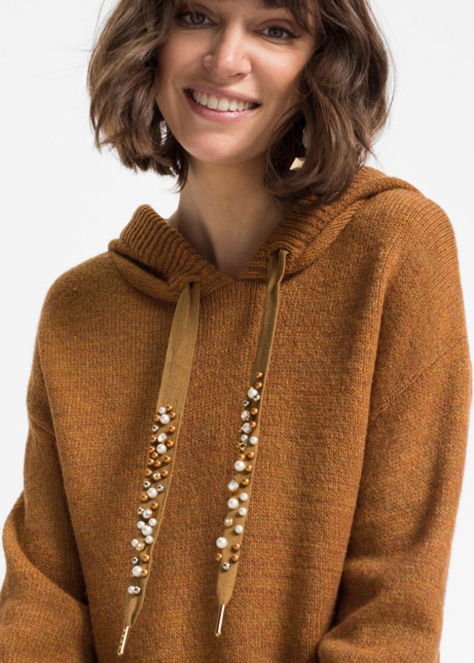 Strickpullover mit Kapuze