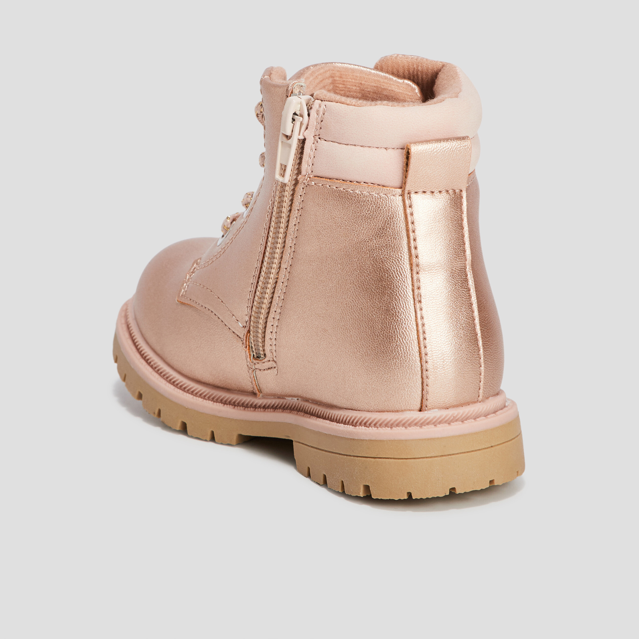 Bottines métallisées rose champagne fille | La Halle