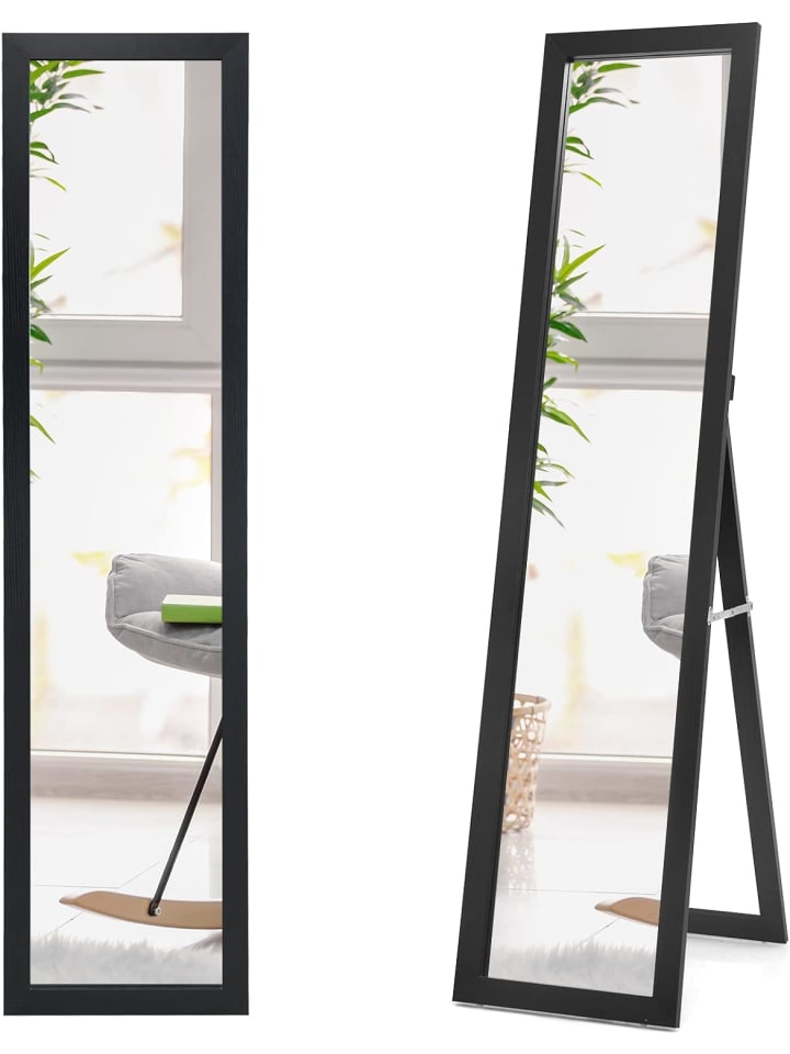 COSTWAY 2 in 1 Ganzkörperspiegel in Schwarz günstig kaufen 155 cm