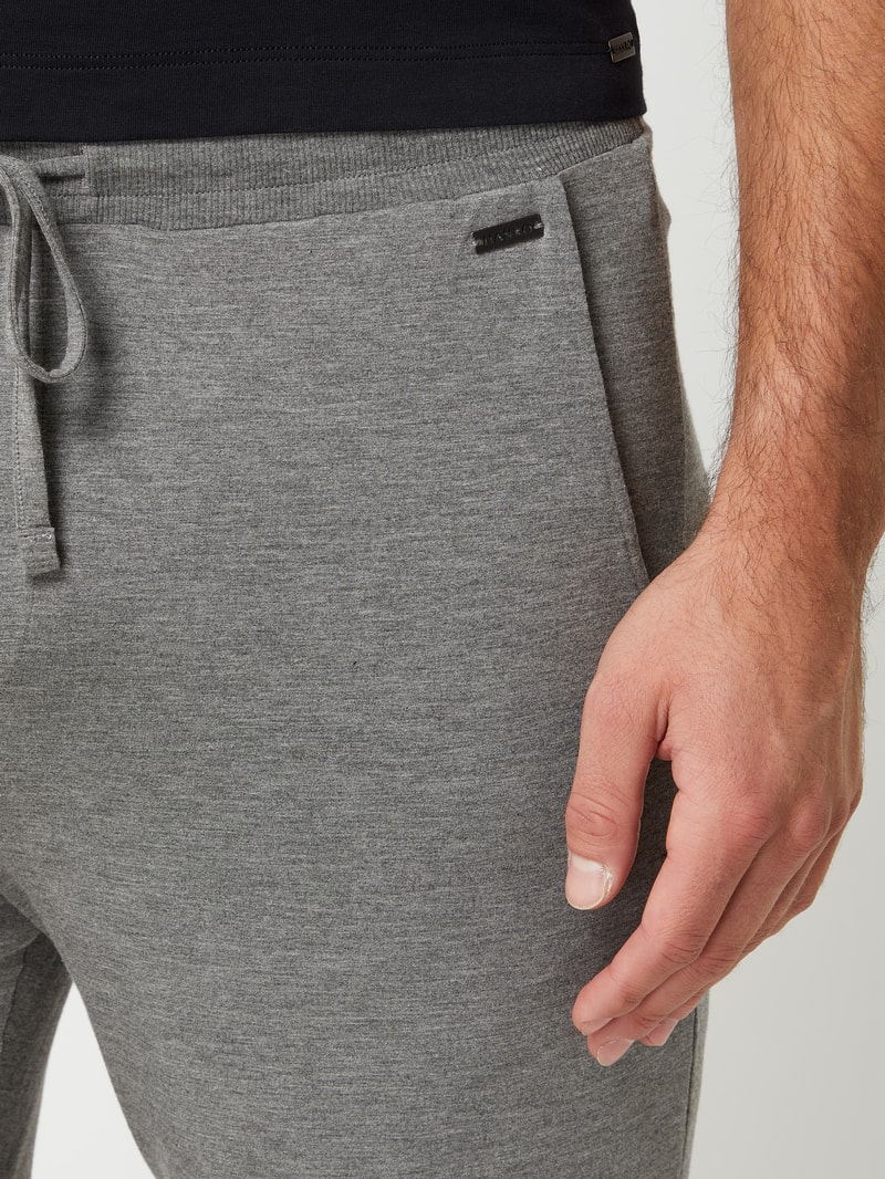 Lounge-Hose mit Stretch-Anteil in mittelgrau meliert