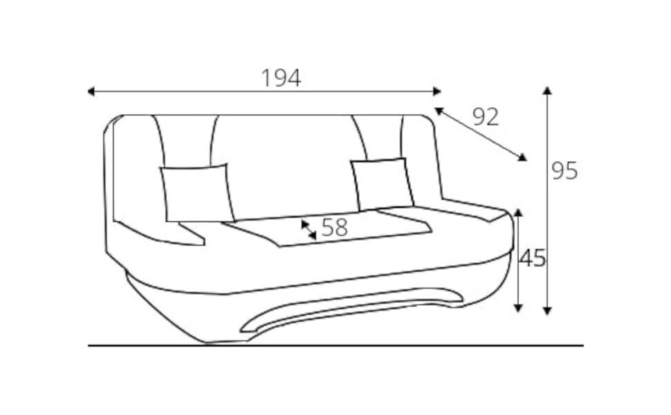 MOEBLO Schlafsofa Feba, Couch für Wohnzimmer, Schlafsofa Federkern Sofagarnitur Polstersofa Wohnlandschaft, mit Schlaffunktion und Bettkasten