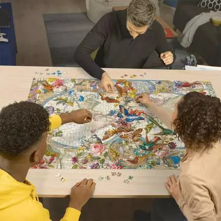 Puzzle 3000 Teile - Weltkarte mit Schmetterlingen