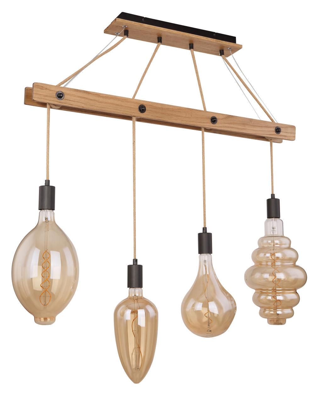 Globo Lighting - VISSO - Hängeleuchte Metall schwarz matt, 4x E27