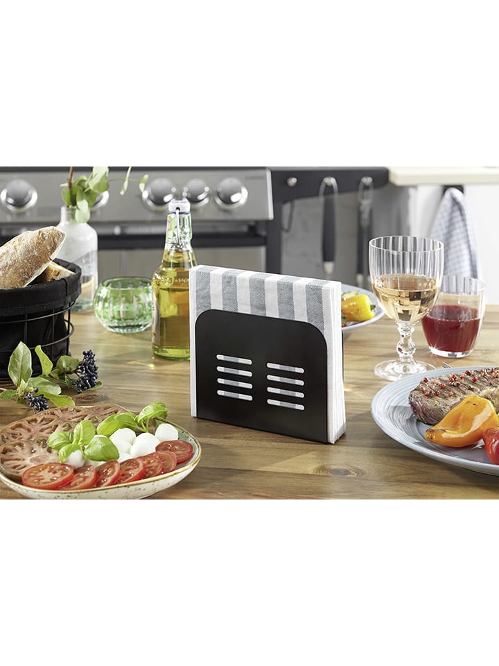Wenko Serviettenhalter ''Maximex'' in Schwarz - (B)15 x (H)12,5 x (T)4 cm günstig kaufen onesize
