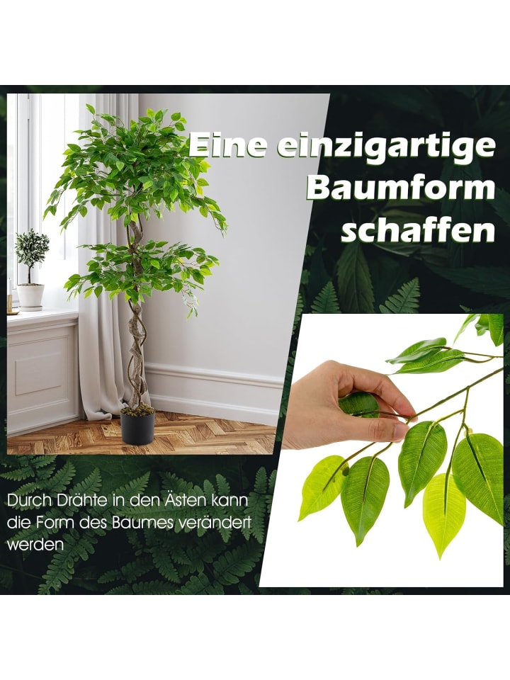 COSTWAY Kunstpflanze 150cm in Grün günstig kaufen onesize