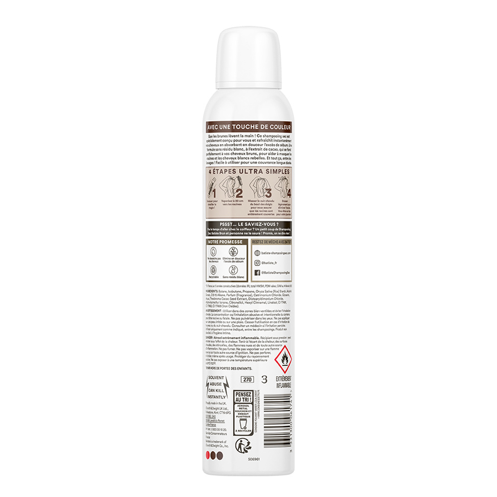 batiste Shampooing Sec coloré Brun Shampooing sec