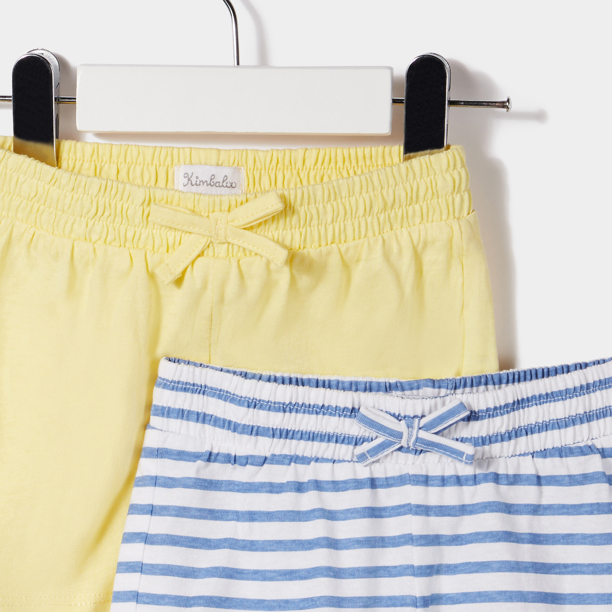 Lot 2 shorts élastiqués avec noeud blanc bébé fille | La Halle