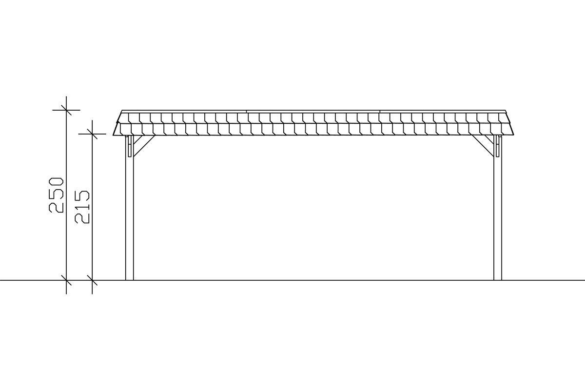 Skanholz Doppelcarport Spreewald, BxT: 585x589 cm, 215 cm Einfahrtshöhe