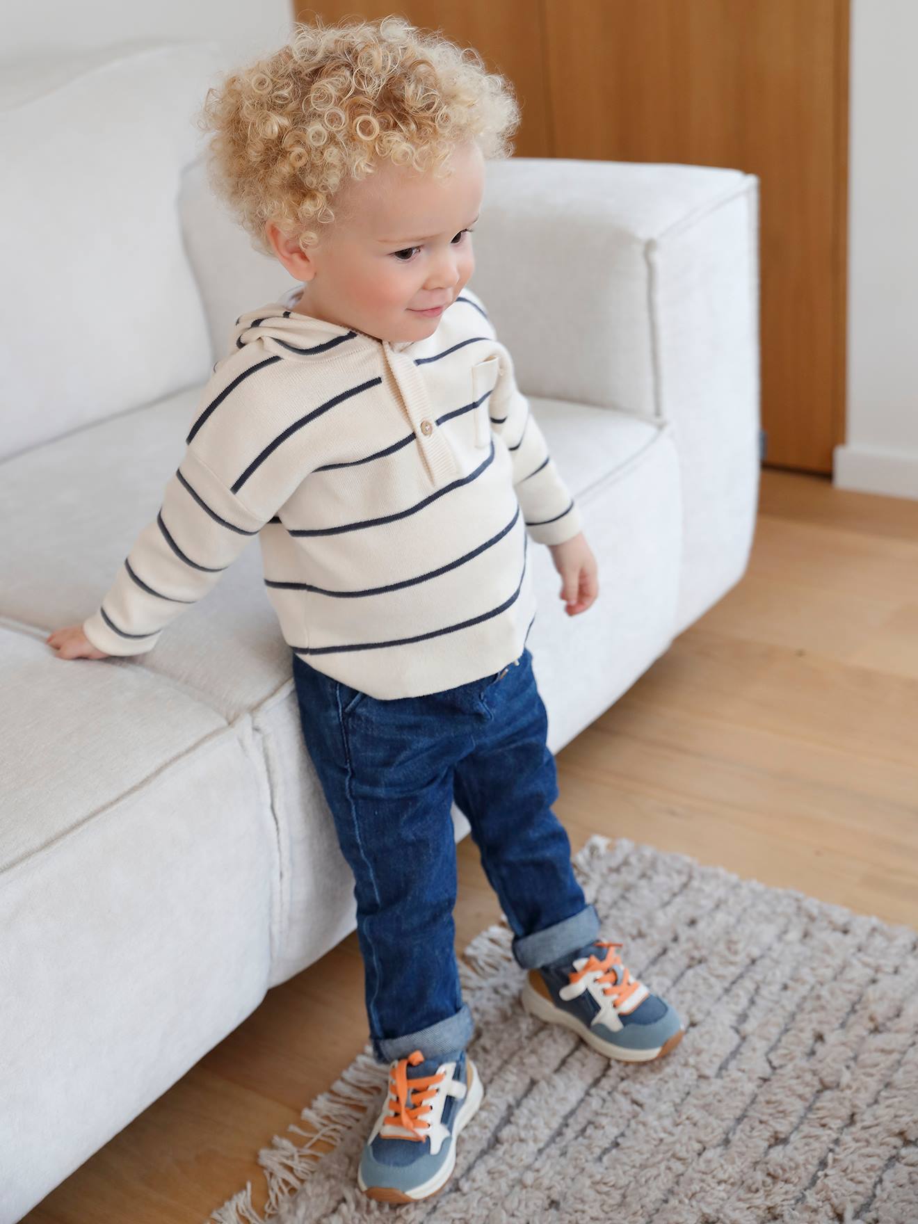 Vertbaudet Baby Kapuzenpullover Oeko-Tex - wollweiß