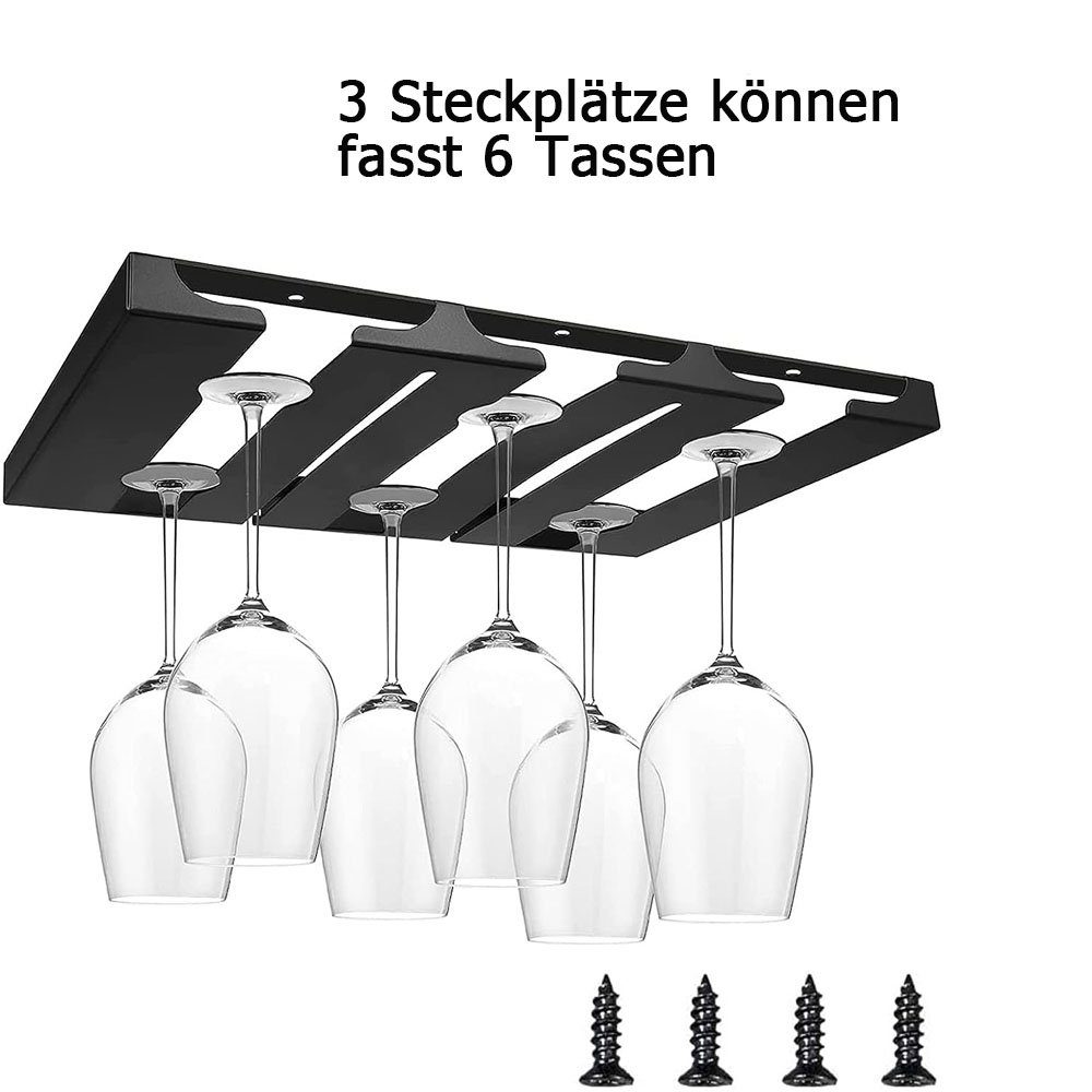 Sarfly Gläserhalter Hängende Weinglas Glaserhalter, Wand Weinglas Rack, Weinglashalter (1 St., Schrankeinsatz Gläserhalter(3 Steckplätze)