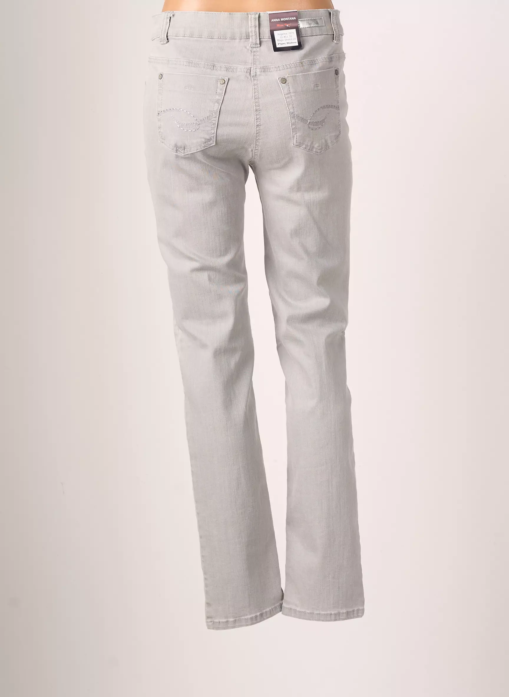 Anna Montana Pantalons Droits Femme couleur gris