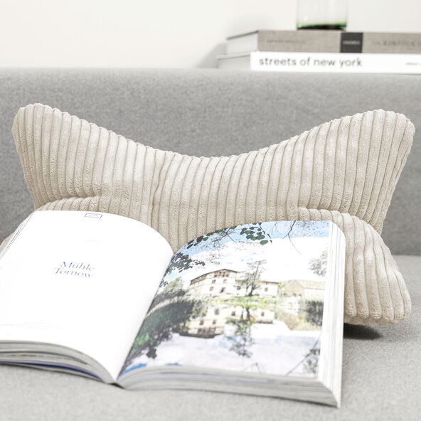 Leseknochen Shara, 42 x 22 x 22 cm, beige