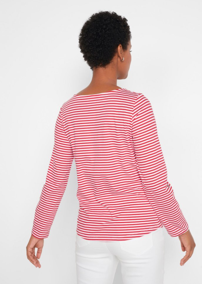 Langarmshirt mit U-Boot Ausschnitt