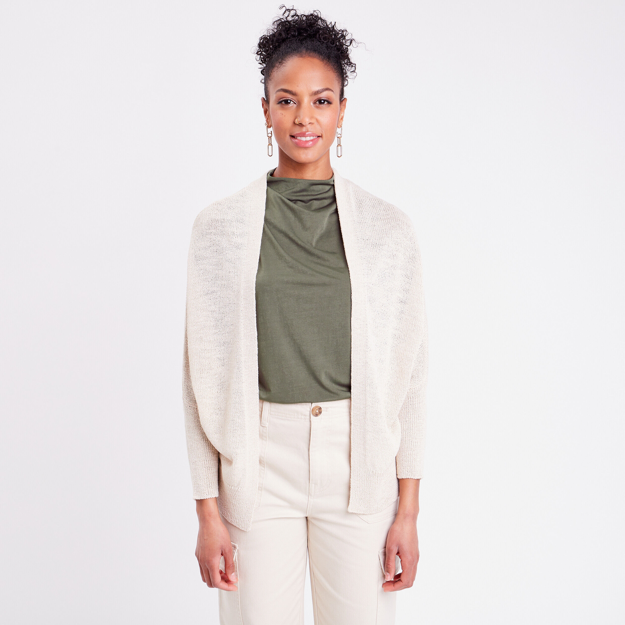 Gilet manches papillons ecru femme | Cache Cache