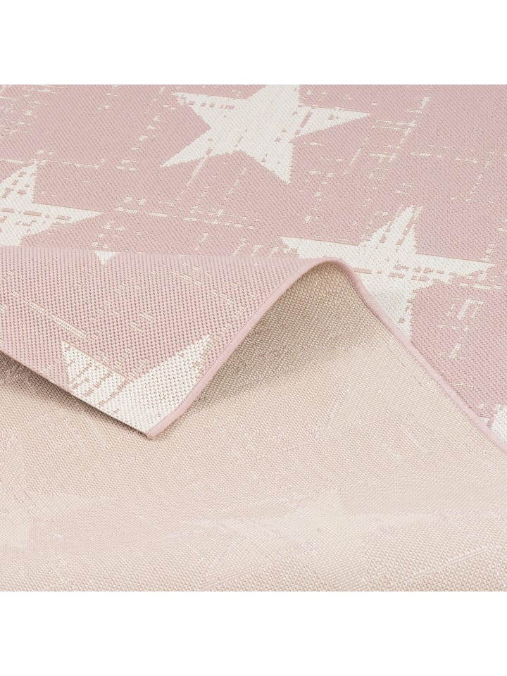 Pergamon In- und Outdoor Teppich Carpetto Sterne in Rosa günstig kaufen
